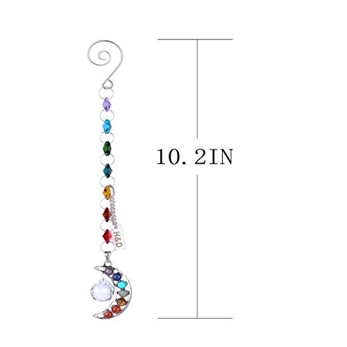 H&D Hyaline & Dora Half-Moon Chakra Suncatcher Crystal Prisms Handmade Pendulum Pendants 20Mm #TOP1