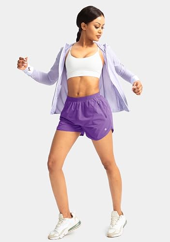 G Gradual Short feminino de corrida com bolsos com zíper, secagem rápida, atlético, academia, 7,6 cm
