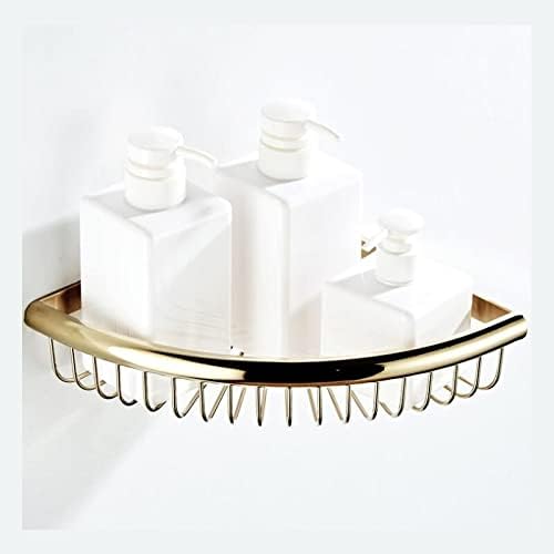 コーナーシャワーキャディバスルームシェルフ、ヴィンテージバスハードウェアゴールド3層コーナークロームバスルーム真鍮シェルフ、シャンプ