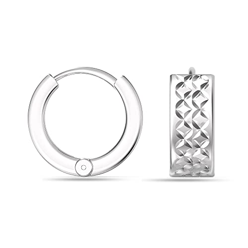 Pendientes de aro pequeños reversibles para el día a día en plata LeCalla