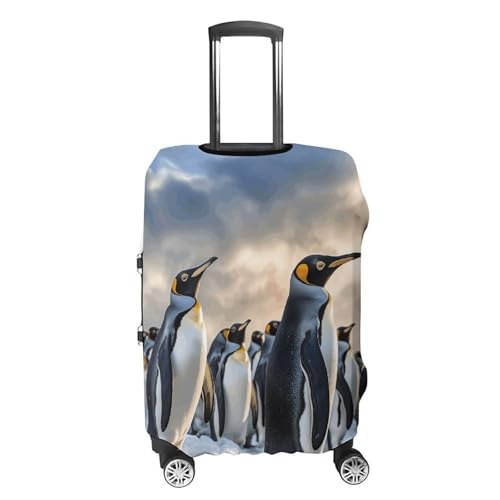 Sea Penguin Elastic Luggage Cover Suitcase Protector for 19-32 Inch Suitcases | Universal Stretchable Travel Bag Cover | Anti-Scratch, Washable with Zipper Closure S4
