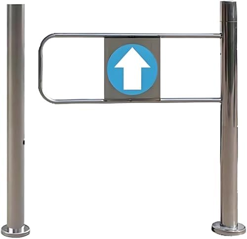 Automatic Swing Gate Safety Door - Spring-Loaded Metal Barrier for Supermarkets, Libraries, & Stores - Right-Swing, 90° Opening, 80x100cm - Child & Pet Proof, Durable Security Solution