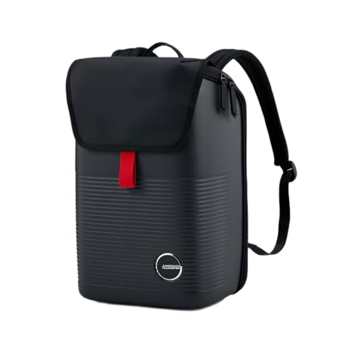 Image of American Tourister Shelvo Hard Shell Laptop Backpack | Polycarbonate PC Shell | 17a€ Laptop Compartment | Smart Sleeve | Magnetic Closure | Hidden Drop Pocket | Water Resistant| 1 Year Warranty