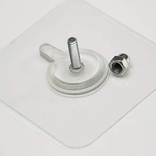 Image of Nail Free Wall Hook Screw Adhesive Non-Trace No Drilling for Bathroom Shower Kitchen Installation Hanging, Waterproof Transparent Screws Hook -Transparent (10)