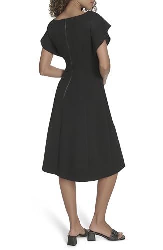 Image of Calvin Klein Scuba Crepe Boat Neck Midi