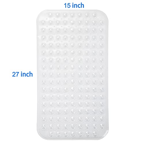 Amazerbath Bath Tub Mat, Medium Size 27.6 X 15 Inches Non-Slip Shower Mats With Suction Cups And Drain Holes, Bathroom Bathtub Mats Machine Washable (Clear) #TOP6