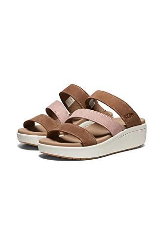 KEEN Women's Ellecity Slide Open Toe Slip on Comfortable Platform Sandals, Toasted Coconut/Fawn, 6, 7, 8, 9, 102
