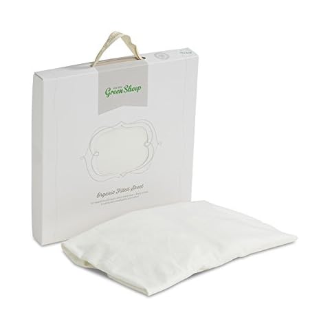 The Little Green Sheep Organic Cotton Cot Bed Fitted Sheet, White - 70 x 140 Cover