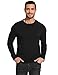 GYS Bamboo Viscose Men's Long Sleeve Shirts Casual Crew Neck Pajama Tops, Black, XX-Large