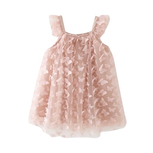 Vestido de princesa para niñas con falda de tul de volantes y manga burbuja para bodas