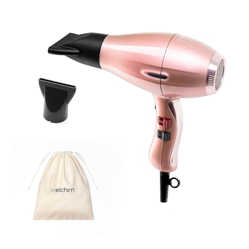 Phon per Capelli Elchim 3900 Healthy Ionic Venetian Rose Gold Presa Schuko con Sacchetta in Cotone - Asciugacapelli Professionale Made in Italy - Leggero e Silenzioso, Asciugatura Ridotta 30%, 2400W