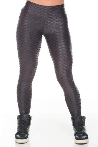 Calça Legging Fitness Dily Alto Relevo Cirrê Tamanho:M;Cor:Preto;Gênero:Mulher