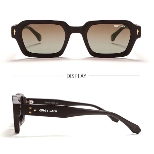 Image of grey jack TR90 Rectangle Polarized Sunglasses for Men Women,Stylish Full Rim Eyewear for UV Protection 21040