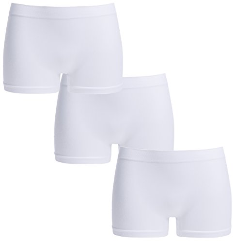 UnsichtBra Damen Panties Mehrpack - Frauen Unterwäsche | Damenunterwäsche - Damen Panty im 3-er Set | Wohlfühl Pantys | Damen Boxershorts (3 x Weiss, L)