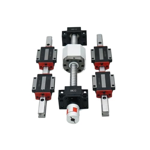 Metal Ball Screw nut end Processing 4pcs HGW15CC Slider with 2pcs HGR15 Linear Guide+1pcs SFU1605 Ball Screw of Any Length+Ball Screw Bracket BK/BF12+Coupling(1000mm)