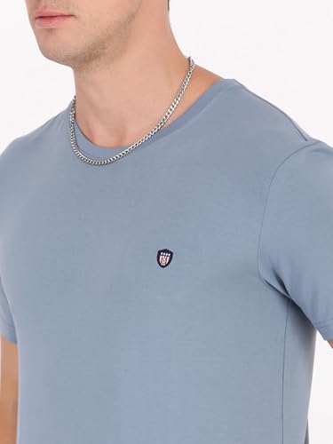Image of Macroman M-Series Smartz Basics Half Sleeve Round Neck Stretch T-Shirt for Men, Cotton Blend (Pack of 1)