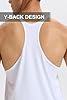 Men's Stringer Tank Top Bodybuilding Workout Gym Vest Sleeveless Shirt Y-Back Dry Fit Training Muscule Cut T-Shirt White 2XL #3