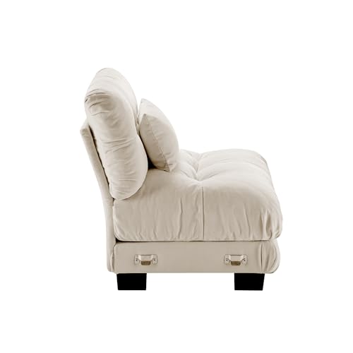 Image of SoarFlash Velvet Sectional Middle Position Sofa, Camel
