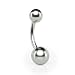 Titanium G23 Silver Belly Button Bar Navel Banana Ring 14g 12mm
