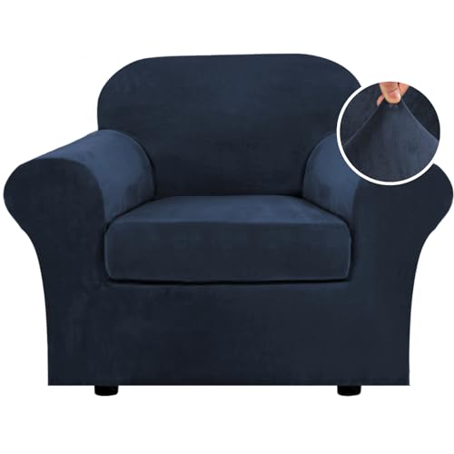 H.VERSAILTEX Rich Velvet Stretch 2 Piece Cover Chair Slipcover Sofa Cover Furniture Protector Couch...
