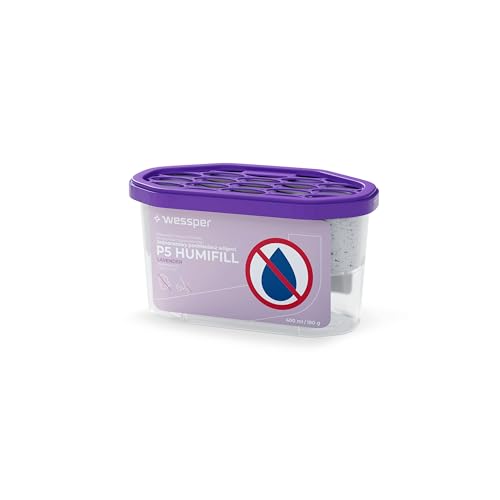 Wessper Deshumidificadores de aire, productos deshumidificadores desechables con una capacidad de 400 ml, lavanda, eliminan la humedad y los hongos, deshumidificador con cloruro de calcio, 1 pieza Wessper Deshumidificadores de aire, productos deshumidificadores desechables con una capacidad de 400 ml, lavanda, eliminan la humedad y los hongos, deshumidificador con cloruro de calcio, 1 pieza