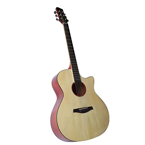 Folk Guitar Beginner Starter Pack, Guitare Acoustique en Bois Massif Entièrement équipée pour les Mélomanes (Couleur du bois naturel) - Les Beatles, Paul McCartney, John Lennon, RIngo Starr, George Harrison Folk Guitar Beginner Starter Pack, Guitare Acoustique en Bois Massif Entièrement équipée pour les Mélomanes (Couleur du bois naturel) – Image 4