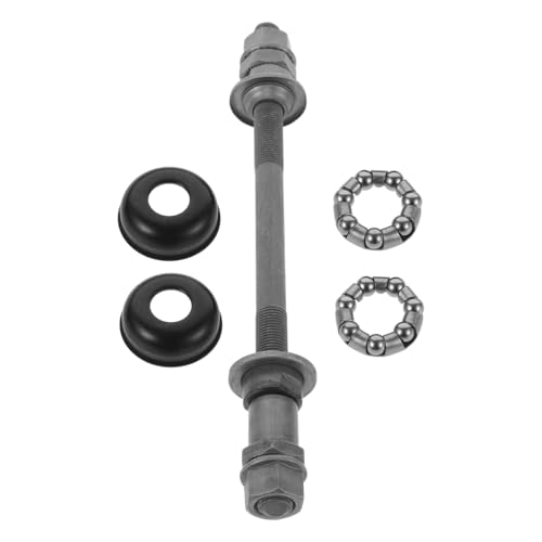 HOUDERCO 山地車用高強リアハブ軸 厚手後輪軸 ボールベアリング内蔵 安定性向上 荷重増加対応 グレー仕上げ 自転車修理アクセサリー