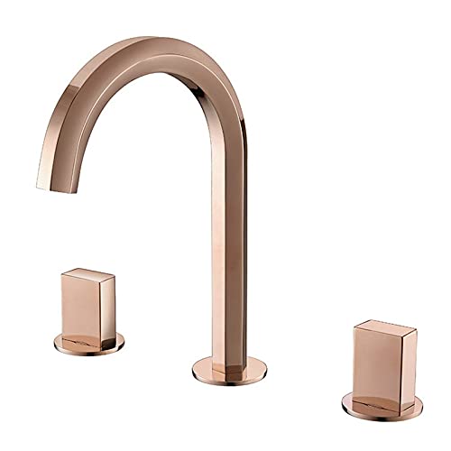 Robinet de lavabo en laiton répandu mitigeur haut de gamme or rose chic