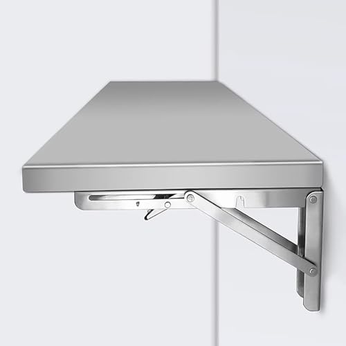 Wall-Mounted Stainless Steel Folding Table - Modern Space-Saving Desk for