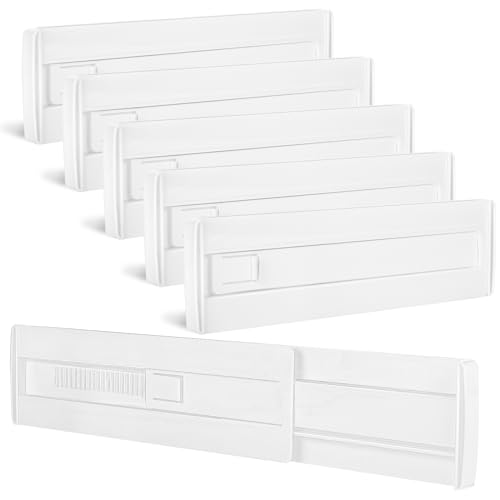 Yafe 6 Pack Drawer Dividers for Home Organization Adjustable Drawer Organiser Clothes(11.3-20")