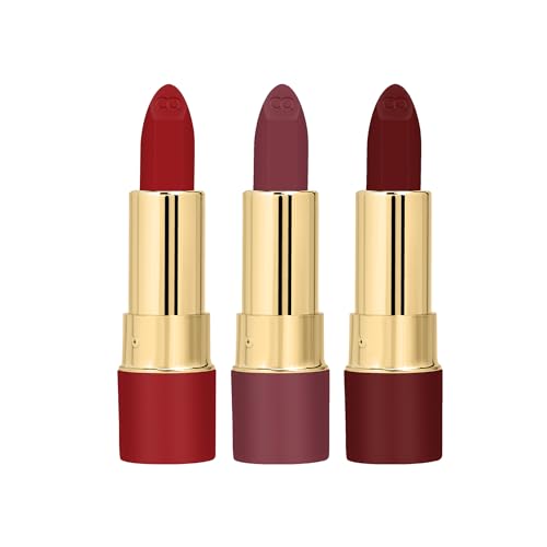 Image of Colors Queen Lippie Pack of 3 Matte Lipsticks for Women Enriched with Jojoba Oil & Vitamin E | Lightweight & Long Lasting | Creamy Smooth Texture, Nourishing Formula | One Swipe Application (Combo - 01, 15g)