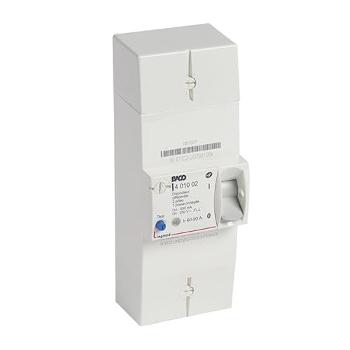 Legrand 401002 Disjoncteur de Branchement Enedis Bipolaire Différentiel, 500mA Instantané, 90A