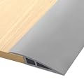 Floor Transition Strip Vinyl Door Threshold Flooring Transition Strip Self Adhesive Carpet Edging Strip for Laminate Doorway Edge Threshold from 2/5" to 3/5" (Gray, 3.3 Ft)