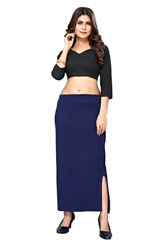 Image of Yashika Women Yashika Women's Full Elastic Lycra Blend Saree Shapewear Petticoat(New-Shape Sky Blue-XL)