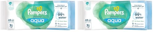 Pampers Harmonie Aqua Lingettes pour bébé sans plastique (Lot de 2)