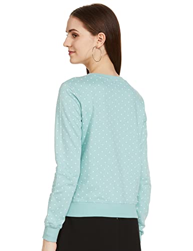 Image of Max Women Polka Dot Printed Cotton Round Neck Sweatshirt