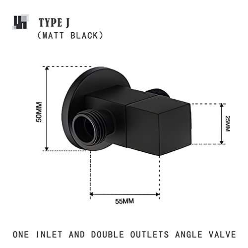 Valve d'arrêt d'eau double sortie G1/2 alimentation WC et lave-linge simultanée