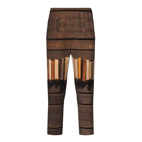 Pajama Pants Pajama Bottoms with Elastic Waistband Sleepwear Lounge Pants, Retro Wood