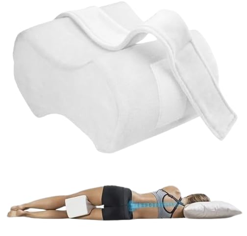 AmeriCan Goods Healthy Knee Support Pillow Memory Foam Orthopedic Knee Separator Pillow for Sleeping and Rest Helps Improve Circulation Back Legs Spin