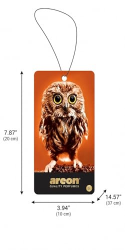 Image of AREON WILD - Hanging Custom Cute Funny Car Air Freshener for Home & Office - Premium Cologne Perfume with Natural Fragrances - Long Lasting, Fresh, Luxurious Scent - Stylish Design - Agent Owl