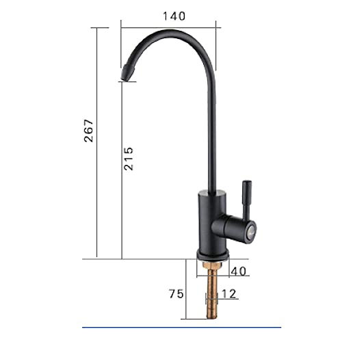 IONAZQTWW Black 360° Rotating Drinking Water Filter Tap for Kitchen Sink - Reverse Osmosis Filtration Faucet - Image 4
