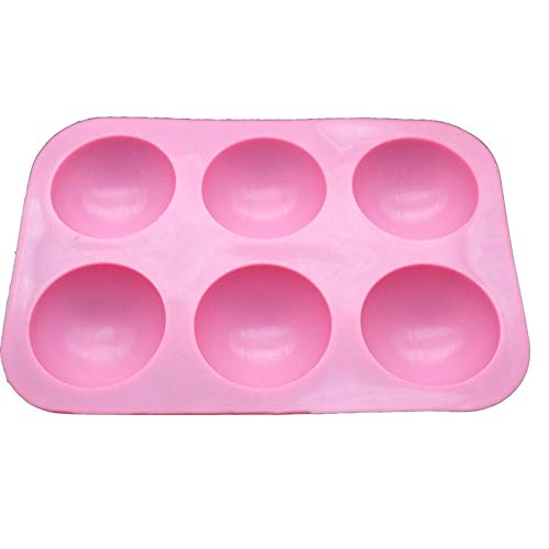 image for Grospe 6 Holes Silicone Pastry & Baking Mold for Baking 3D Half Ball S