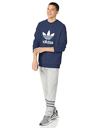 Adidas Originals Men's Adicolor Classics Trefoil Crewneck Sweatshirt, Night Indigo, Small #TOP22