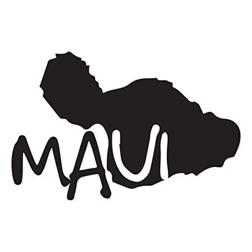 USCLIFESTYLE Hawaii Maui Hawaii Island (Black) (Set of 2) Premium Waterproof Vinyl Decal Stickers for Laptop MacBook Phone Tablet Helmet Car Window Bumper Mug Tuber Cup Door Wall Decoration