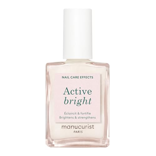 Manucurist Active Bright Esmalte Uñas Tratamiento Reparador Iluminador Blanco - Esmalte de uñas fortificante - Esmalte Endurecedor para Uñas- Pintauñas Blanqueador - Regalo Originales Para Mujer
