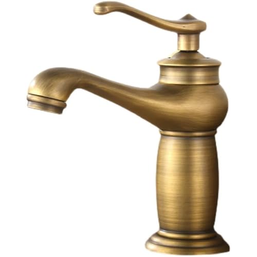 Mitigeur eau chaude et froide en bronze antique avec commande unique
