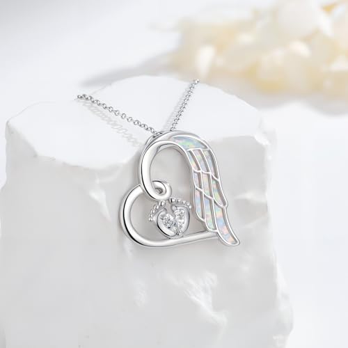 Miscarriage Necklace Gifts for Mothers 925 Sterling Silver Mommy of An Angel Pendant Memorial Jewelry Loss of Pregnancy Sympathy Gifts for Women2