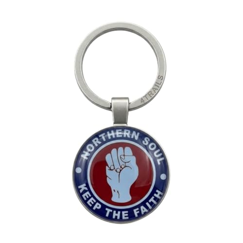 Image of 4Trails Northern Soul Keep the Faith Keyring, Raised Fist Design