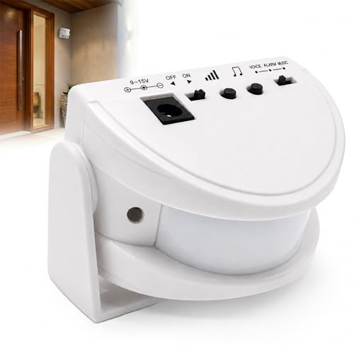 Alarme Porte Detecteur de Mouvement sans Fil Carillon de Passage Magasin Sonnette Entrée Maison avec Capteur Infrarouge Sécurité Antivol pour Bureau Garage...