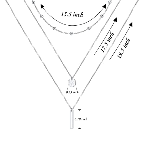 Daochong S925 Sterling Silver Multilayer 3 Strand Layered Triple Long Choker Chain Set Pendant Necklace For Women Jewelry thumb #6